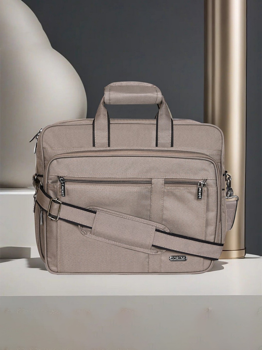 

LOREM Men Laptop Bag, Grey