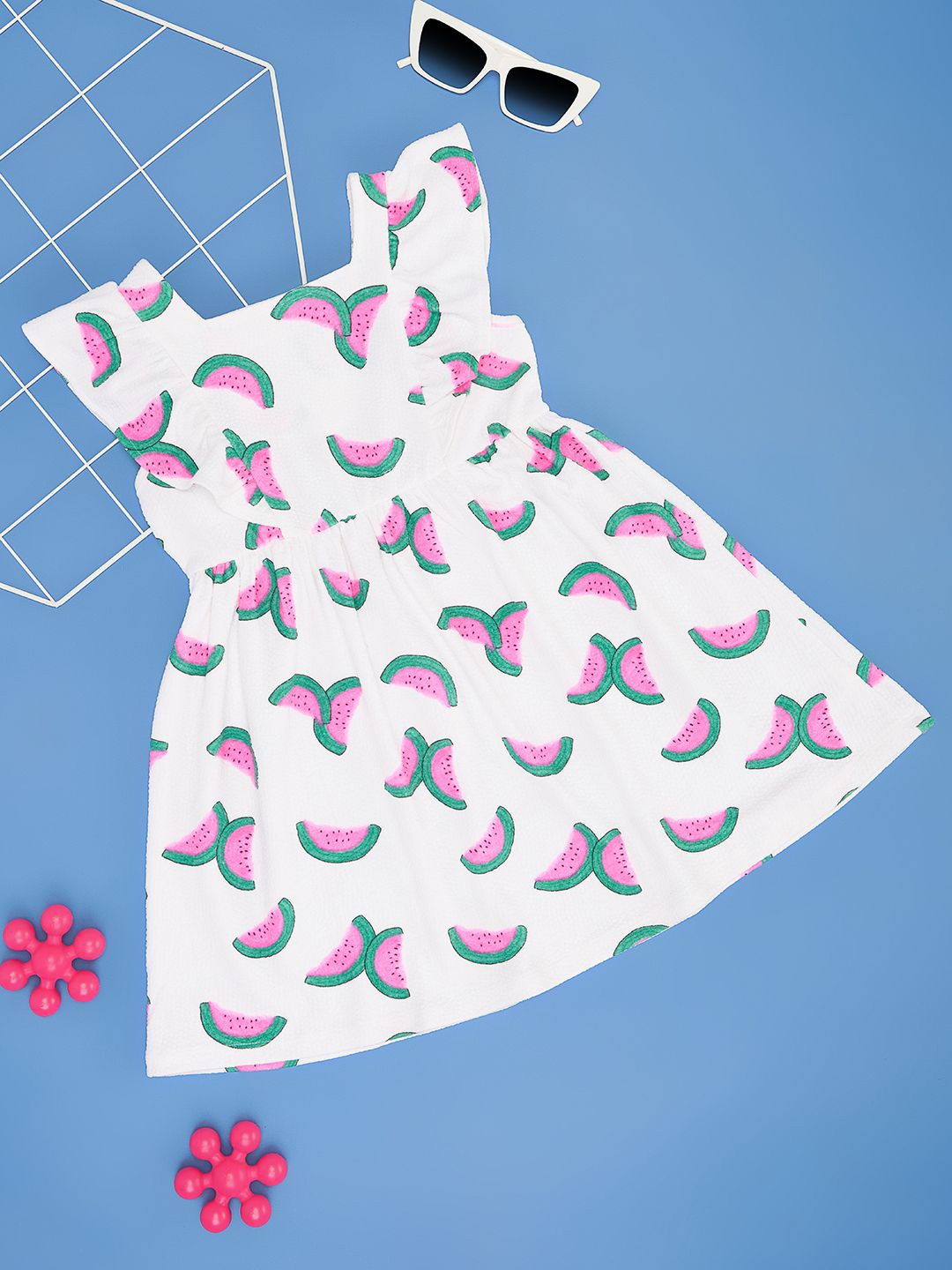 

Pantaloons Junior Cotton Printed Fit & Flare Dress, White