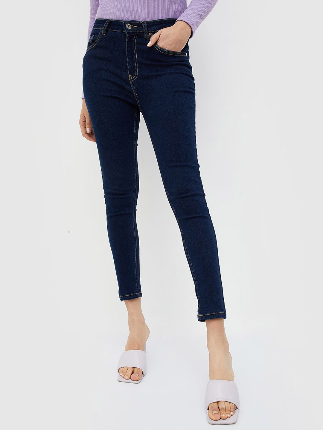 

Ginger by Lifestyle Women Cotton Skinny Fit Jeans, Blue