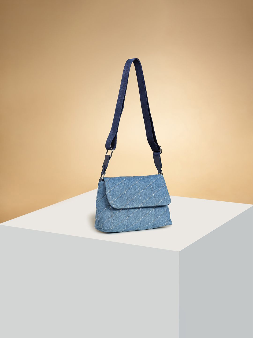 

Forever Glam by Pantaloons Women PU Structured Sling Bag with Tasselled, Blue