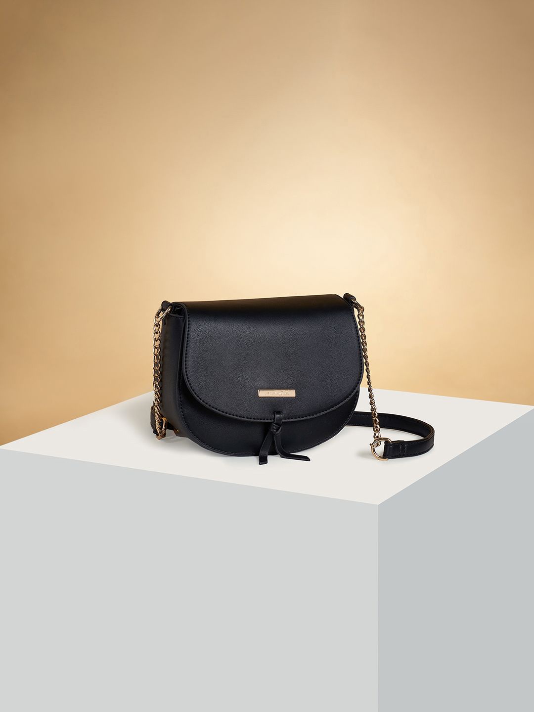 

Forever Glam by Pantaloons Women PU Structured Handheld Bag with Tasselled, Black