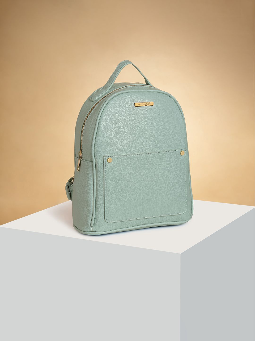 

Forever Glam by Pantaloons Women PU Oversized Structured Backpack with Tasselled, Green