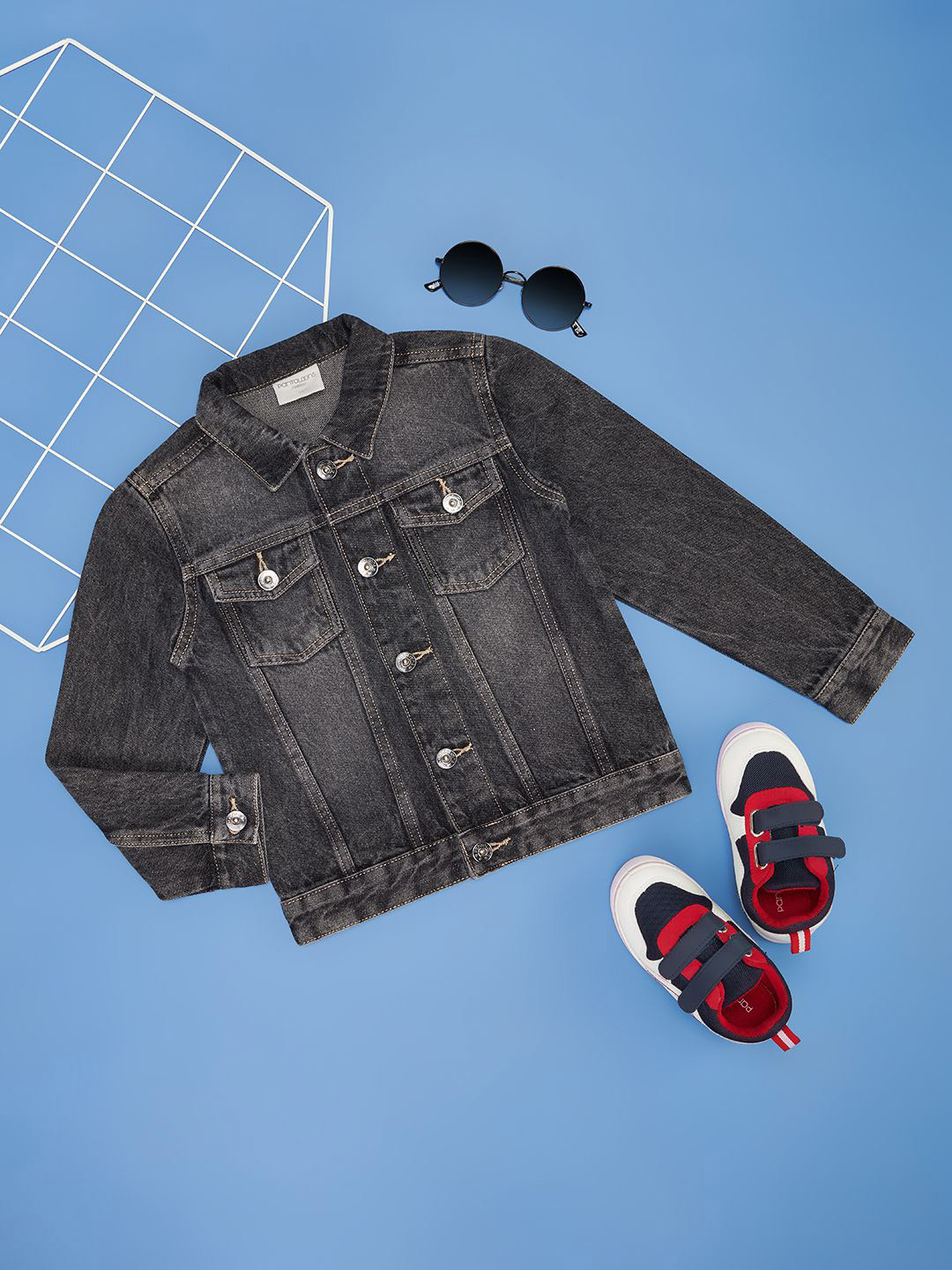 

Pantaloons Junior Boys Crop Denim Jacket, Black
