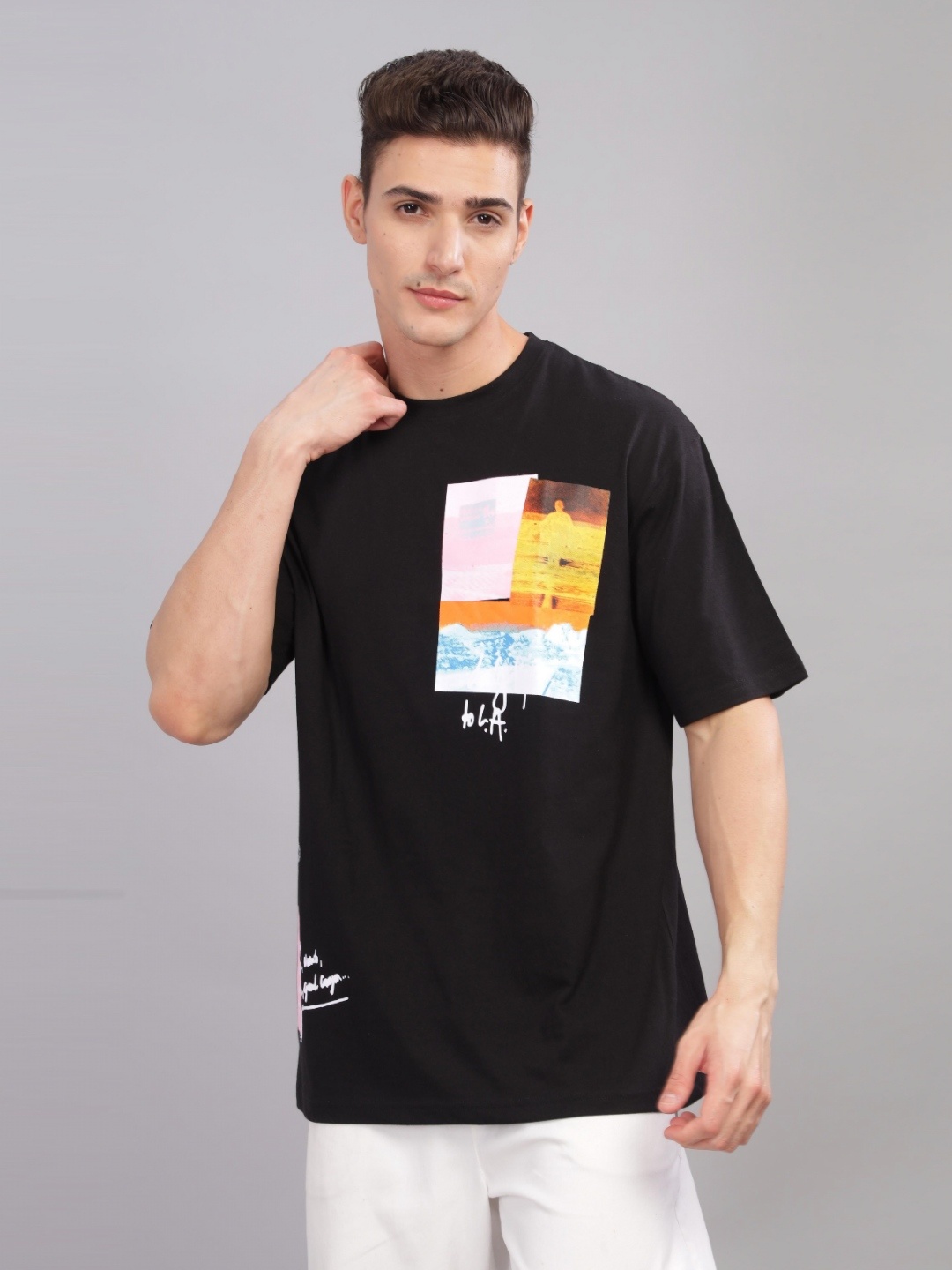 

TOMHIDDLE Men Typography Printed T-shirt, Black