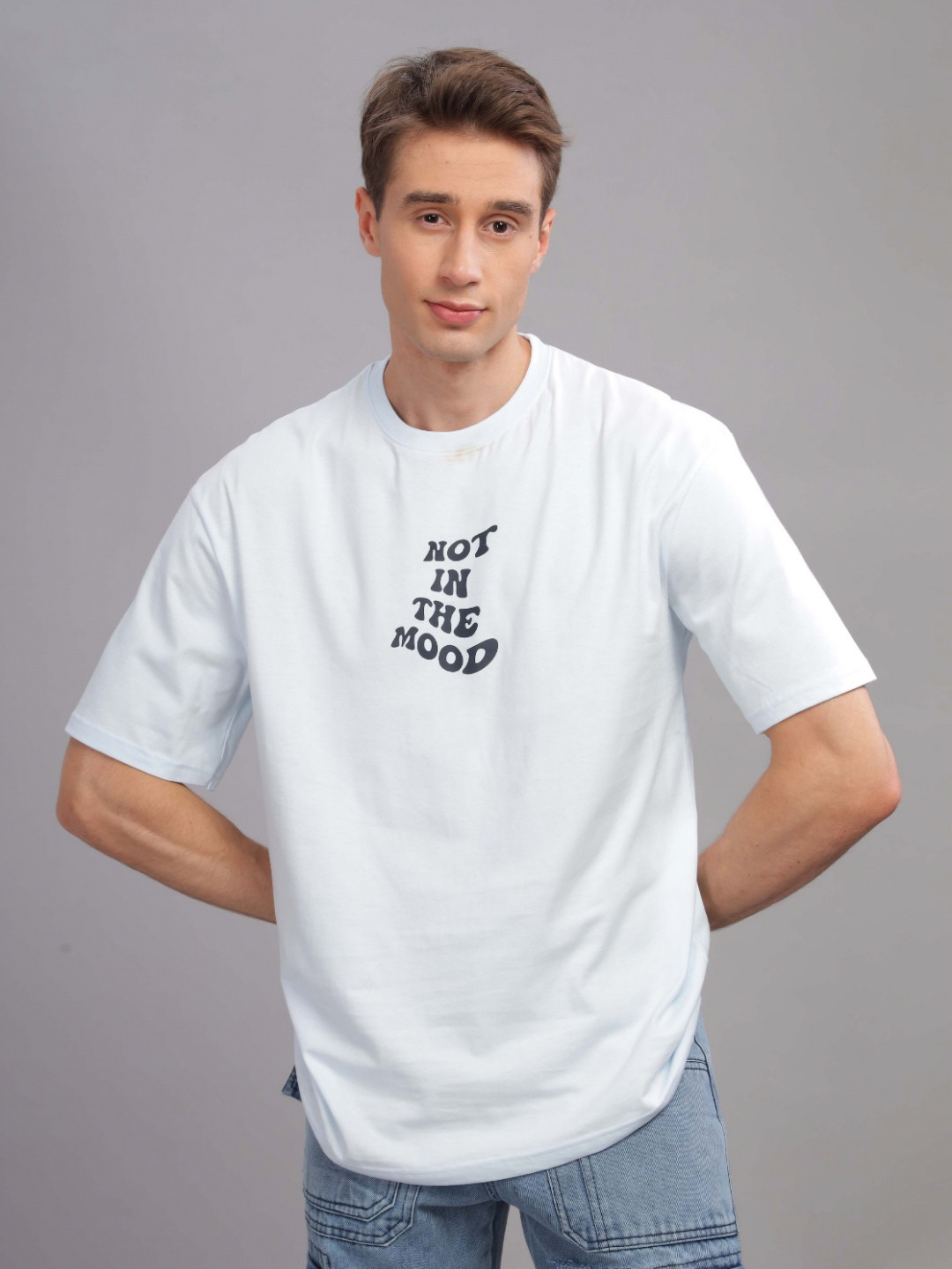 

TOMHIDDLE Men Cotton Typography Printed T-shirt, White