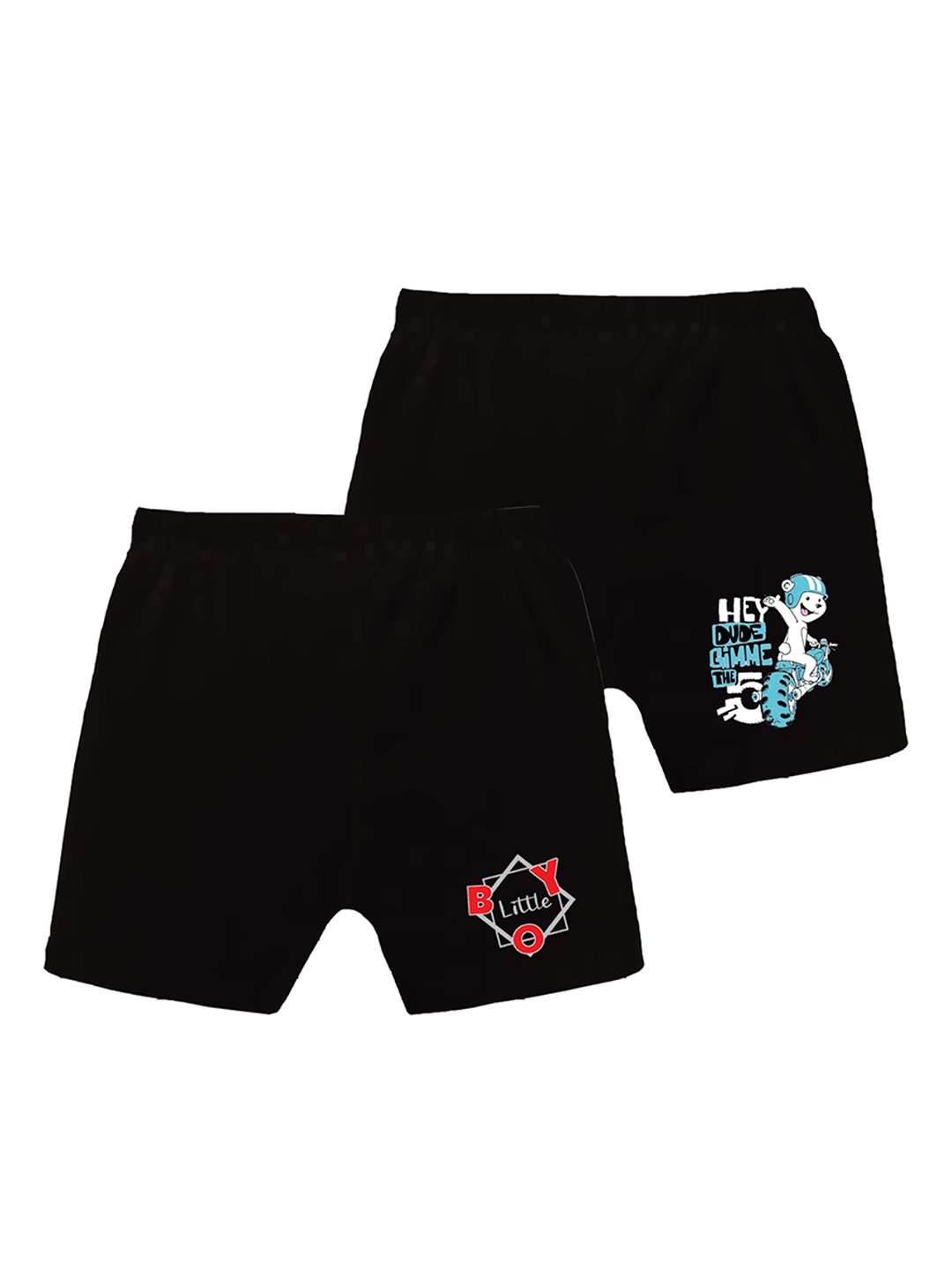 

CoolTees4U Boys Cotton Printed Shorts, Black