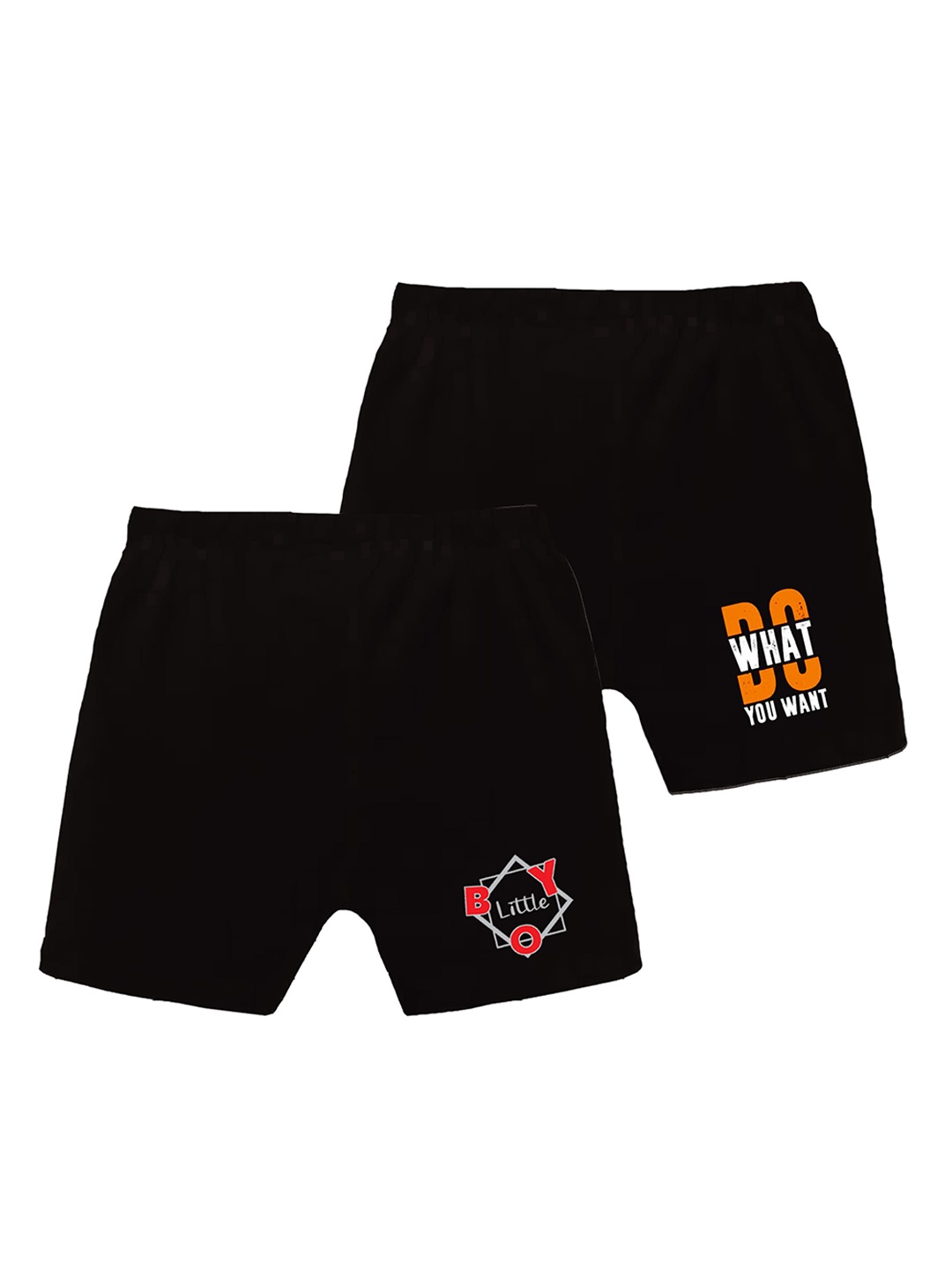 

CoolTees4U Boys Pack Of 2 Printed Shorts, Black