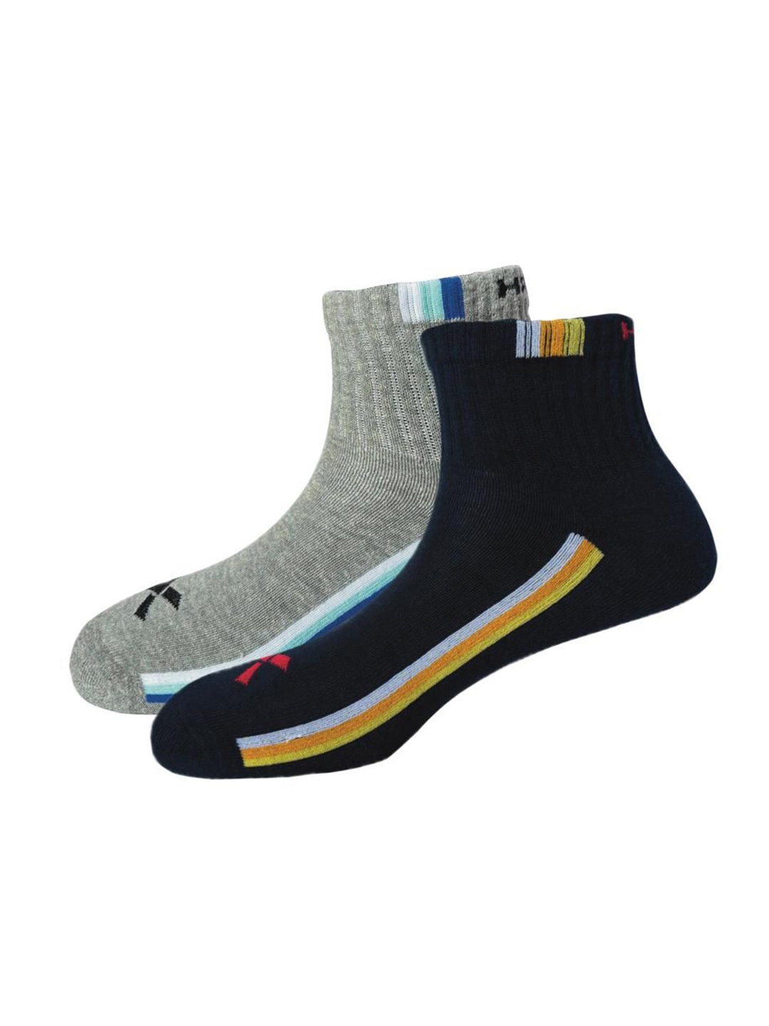 

HRX by Hrithik Roshan Pack Of 2 Striped Above Ankle-Length Socks, Black