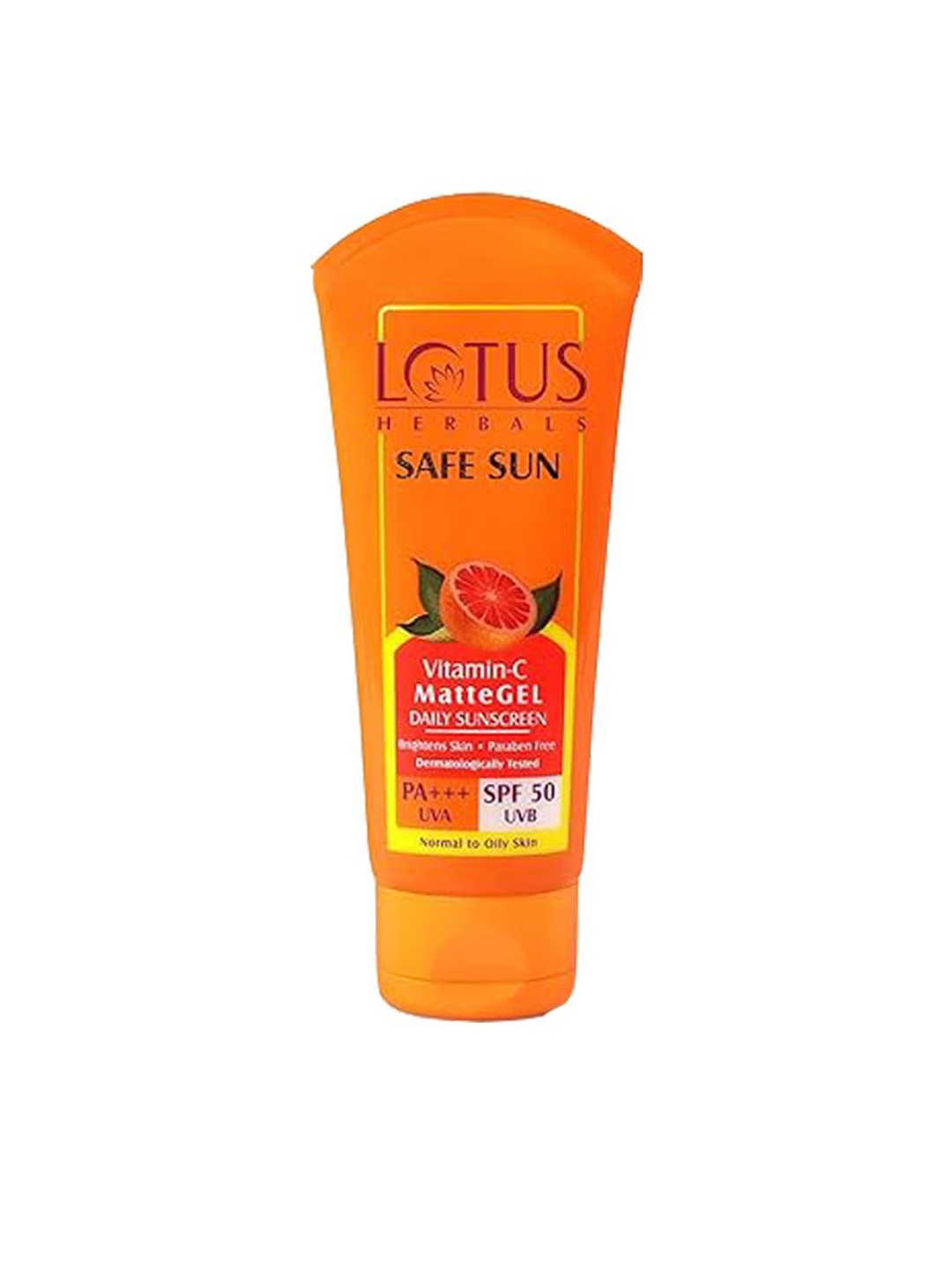 

Lotus Herbals Safe Sun Vitamin C Matte Gel SPF50 Daily Sunscreen - 75 g, Orange