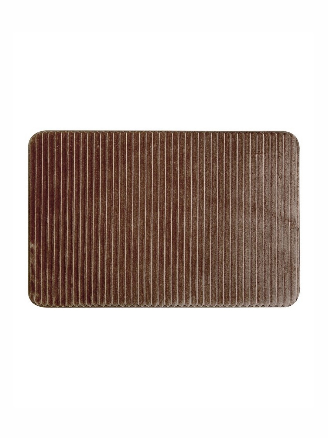 

Pano Pinstripe Foam Rust Brown 1000 GSM Microfiber Anti-Skid & Quick Drying Bath Mat