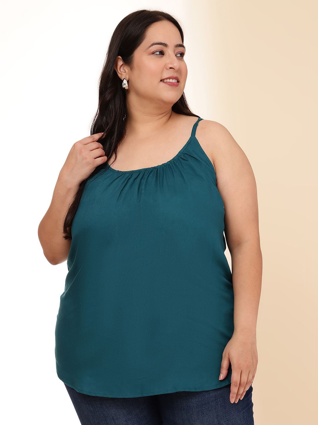 

URG Women Plus Size Solid Top, Teal
