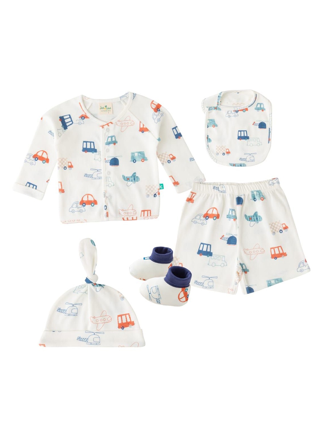 

JusCubs Infants Printed Baby Apparel Gift Set, White