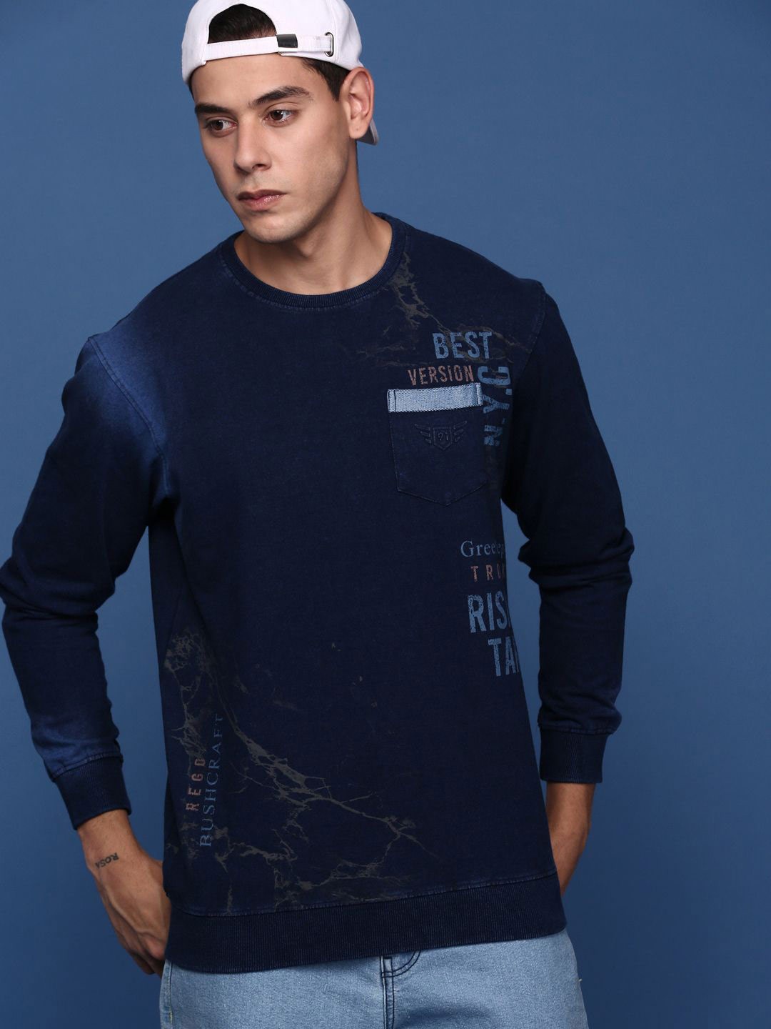 

SHOWOFF Men Printed Sweatshirt PR-RFD-018_NavyBlue-Navy Blue