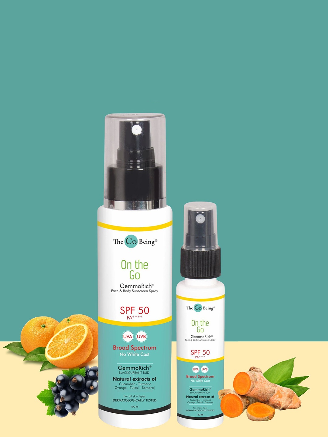 

The Co Being On The Go Set Of 2 Natural Sunscreen Spray SPF 50 PA++++ - 100ml + 20ml, White