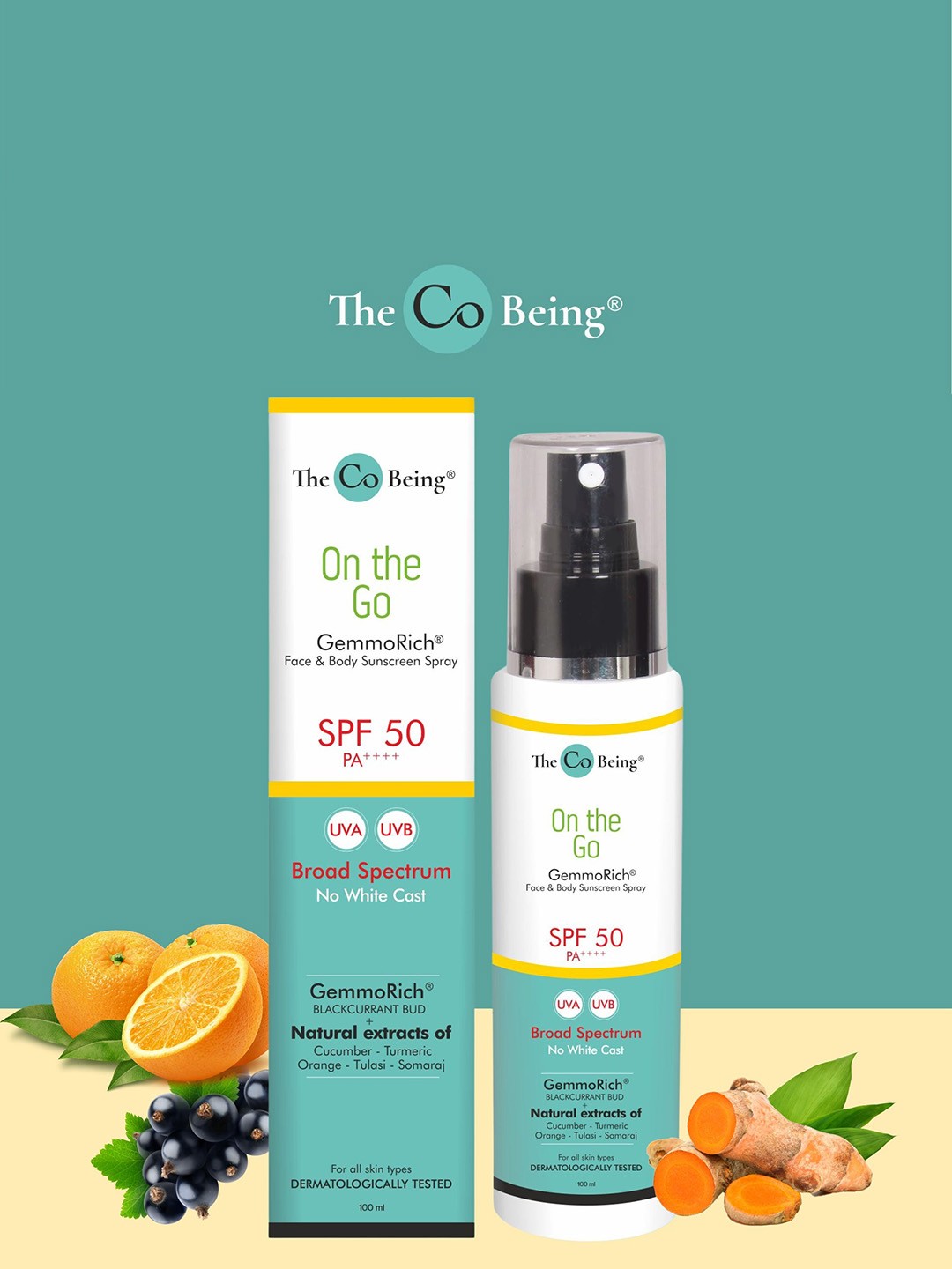 

The Co Being On The Go Natural Sunscreen Spray SPF 50 PA++++ - 100ml, White