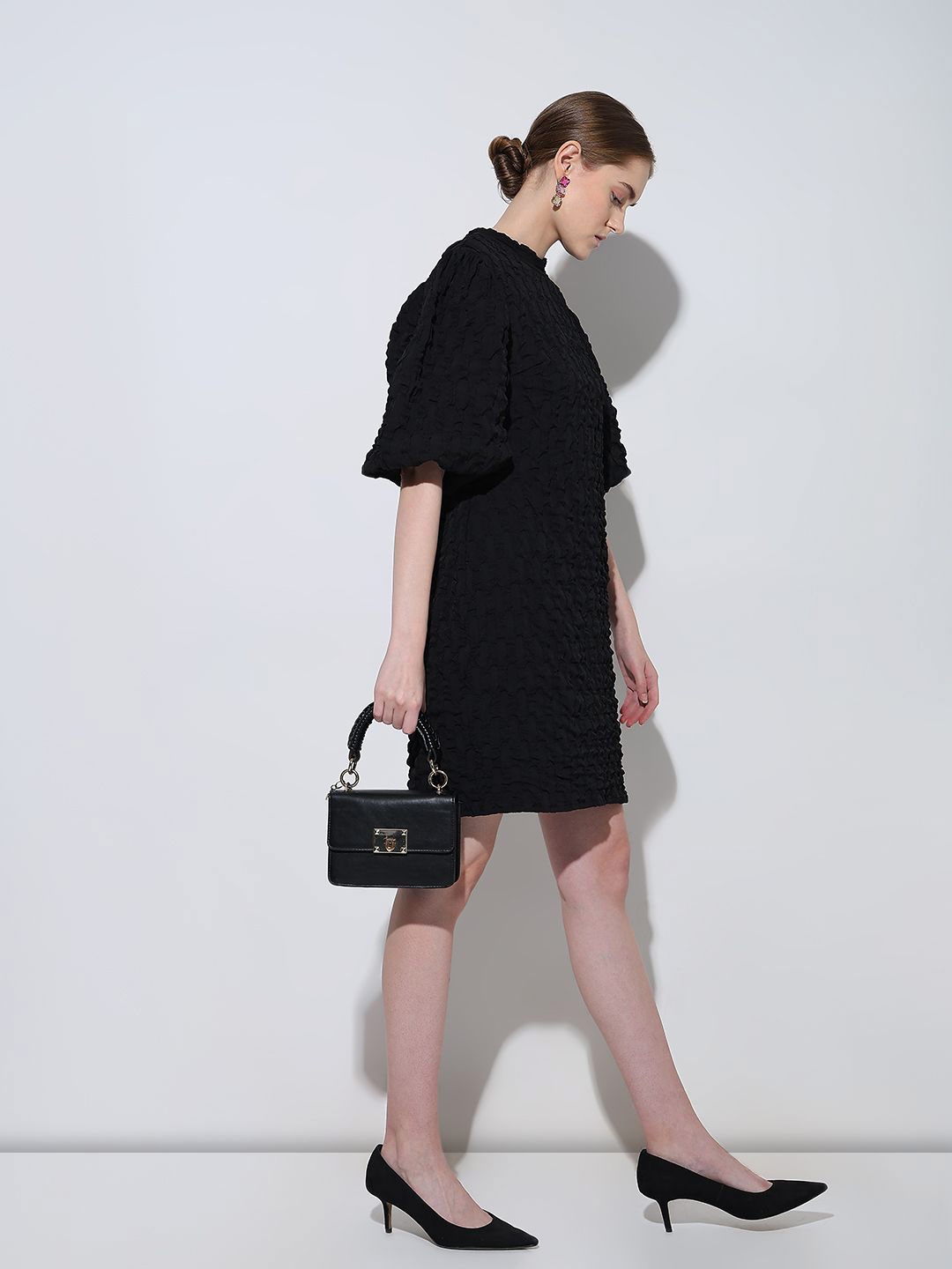

Vero Moda Bishop Sleeves A-Line Dress, Black