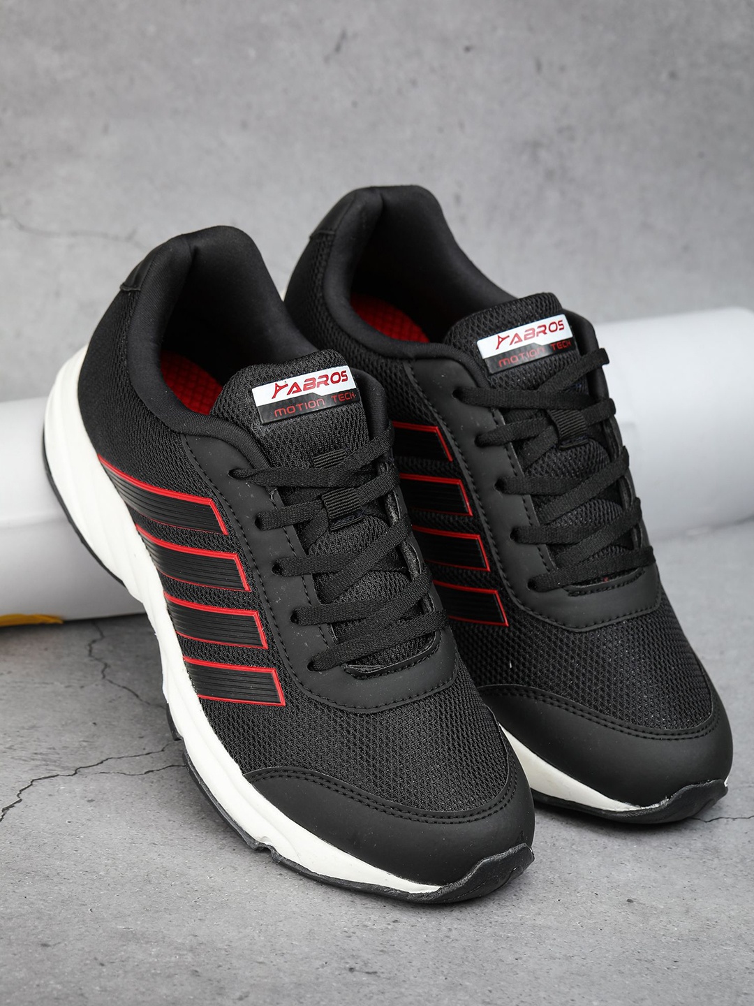 

ABROS Men Salem Mesh Running Marking Sports Shoes, Black