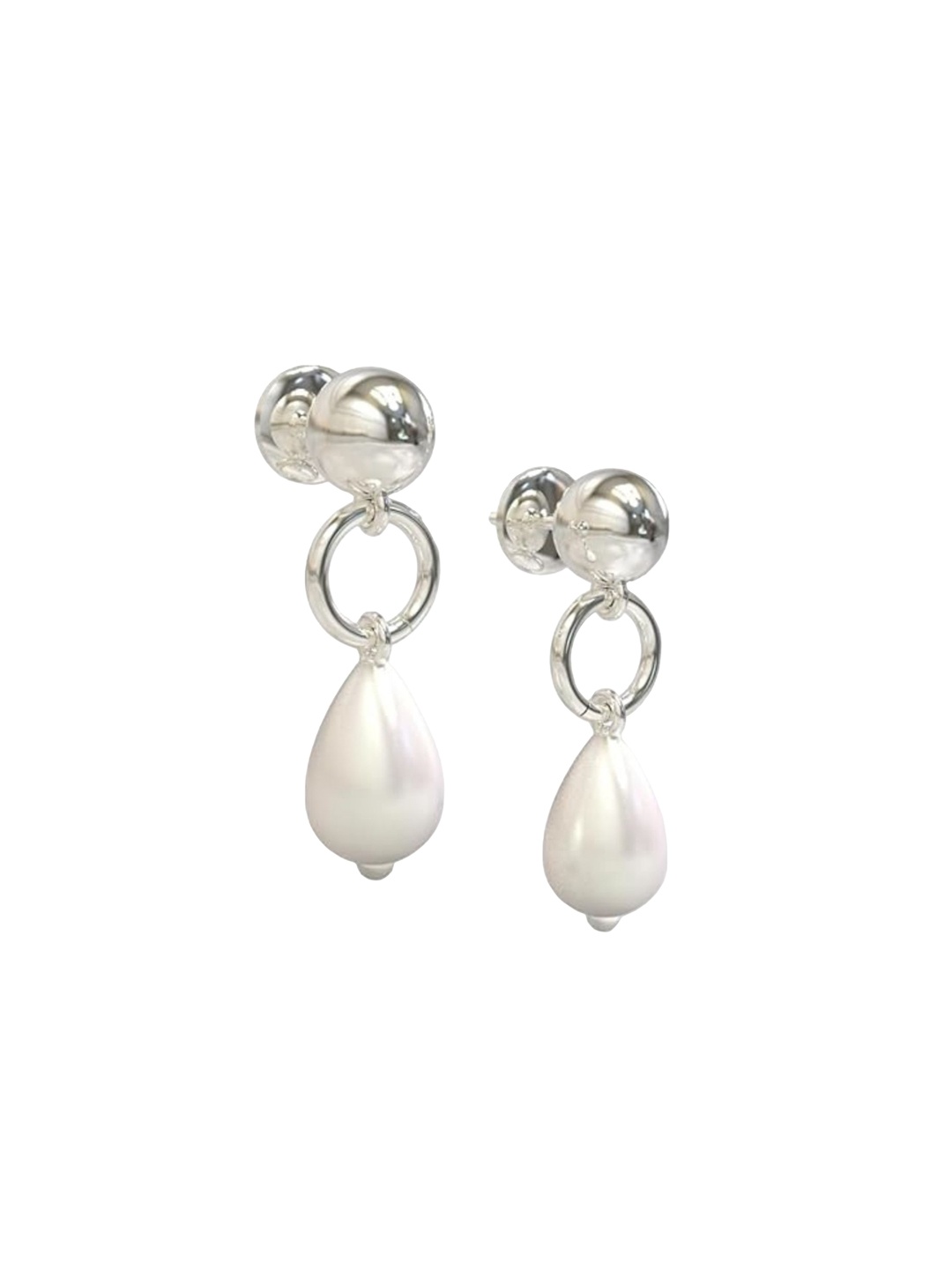

JewelYaari Teardrop Shaped Drop Earrings, White