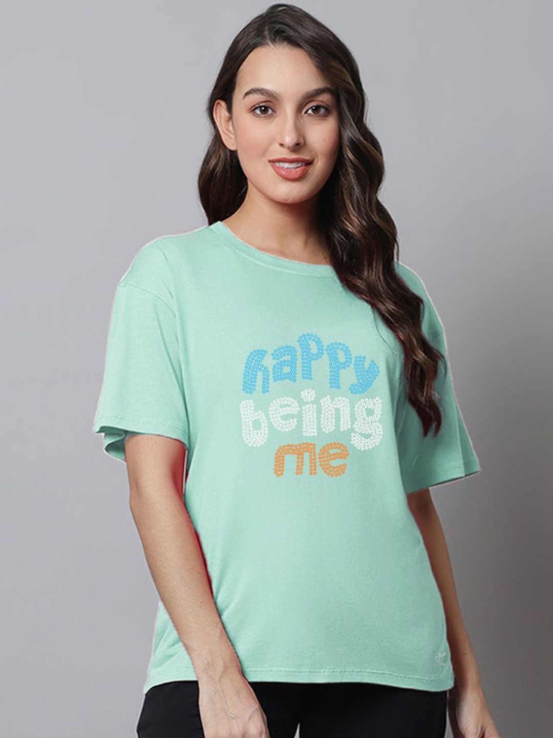 

Kanvin Printed Cotton Lounge Tshirts, Green