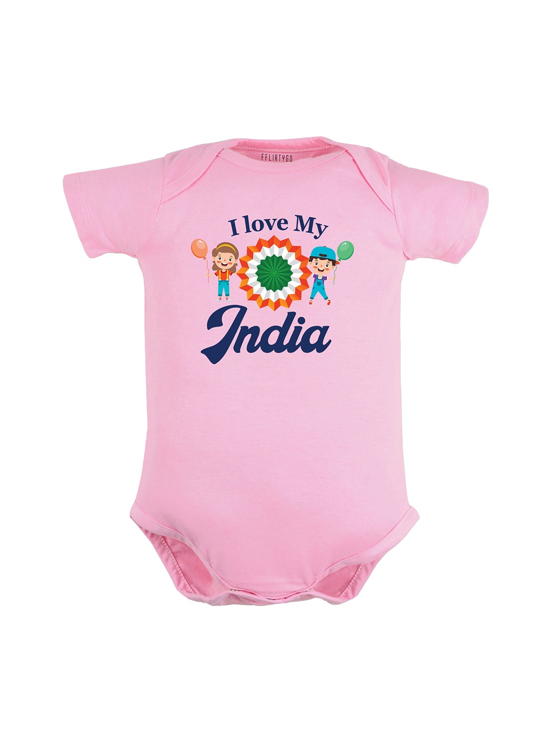 

FFLIRTYGO Infants Printed Pure Cotton Bodysuit, Pink