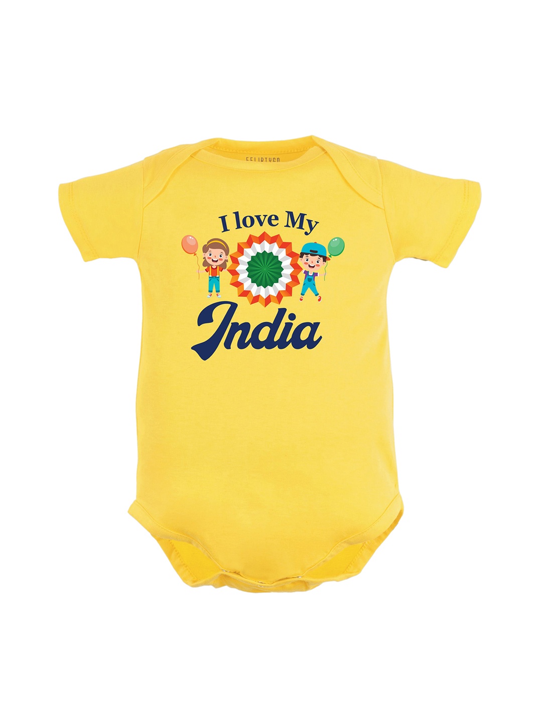 

FFLIRTYGO Infants Printed Pure Cotton Bodysuit, Yellow