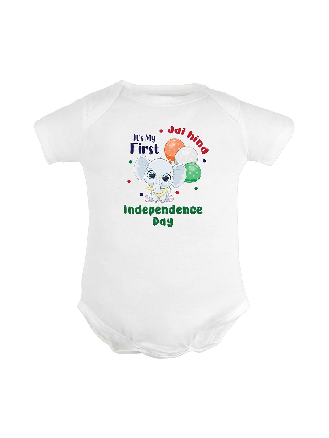 

FFLIRTYGO Infants Printed Pure Cotton Bodysuit, White