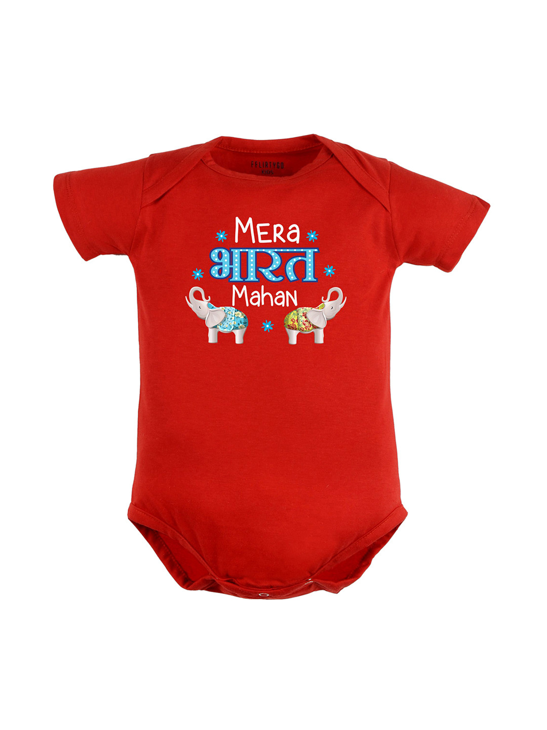 

FFLIRTYGO Kids Printed Pure Cotton Bodysuit, Red