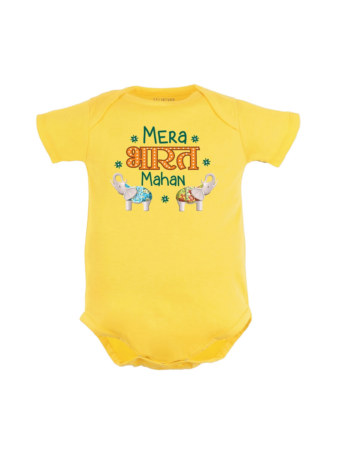 

FFLIRTYGO Infants Printed Pure Cotton Bodysuit, Yellow
