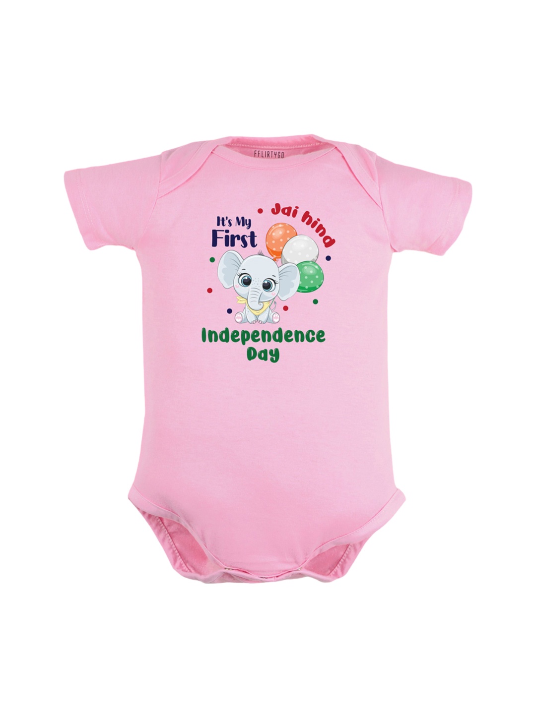 

FFLIRTYGO Infants Printed Pure Cotton Bodysuit, Pink