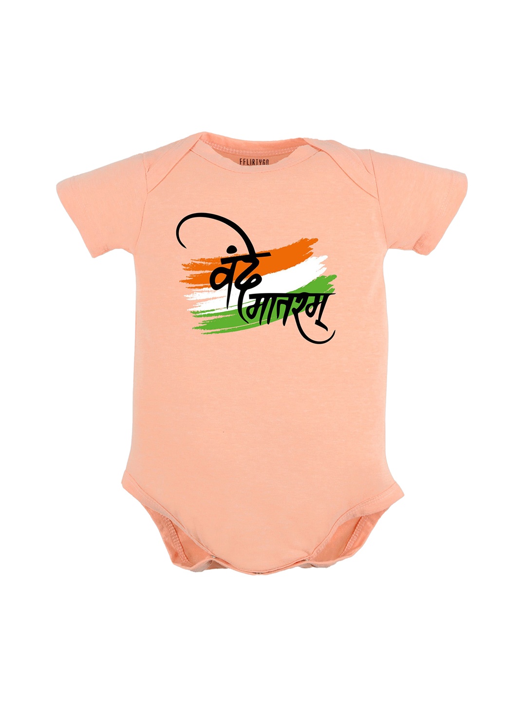 

FFLIRTYGO Infants Printed Pure Cotton Bodysuit, Peach