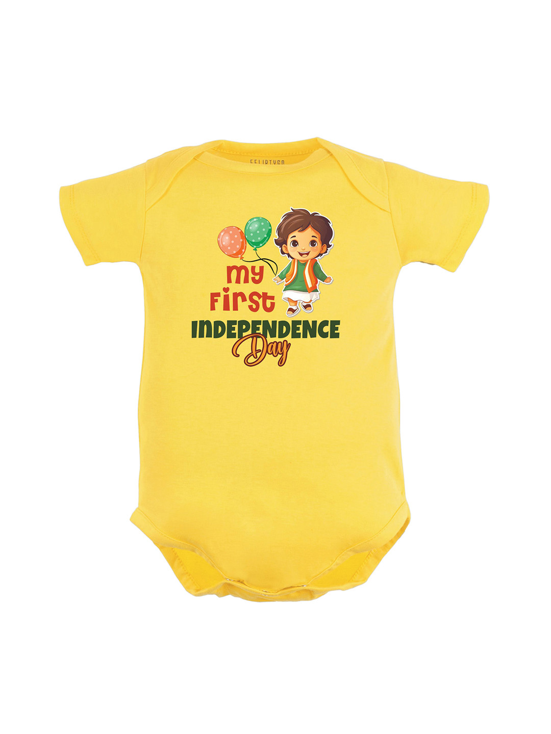 

FFLIRTYGO Infants Printed Pure Cotton Bodysuit, Yellow