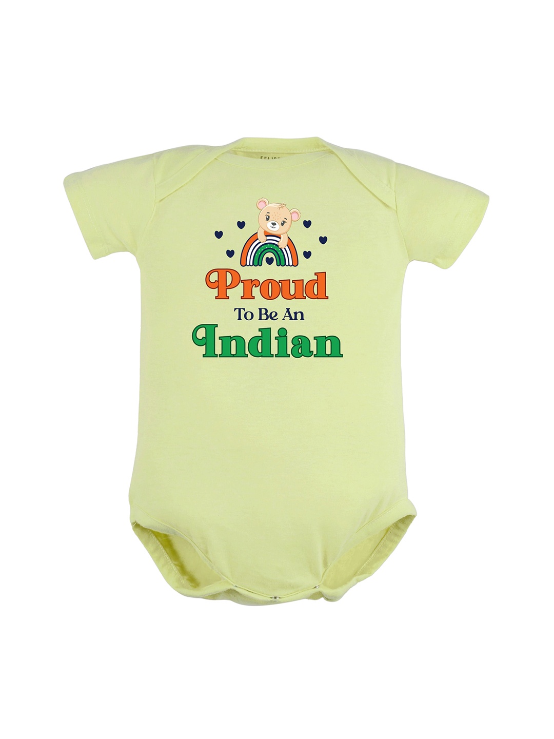 

FFLIRTYGO Infants Kids Printed Pure Cotton Bodysuit, Yellow