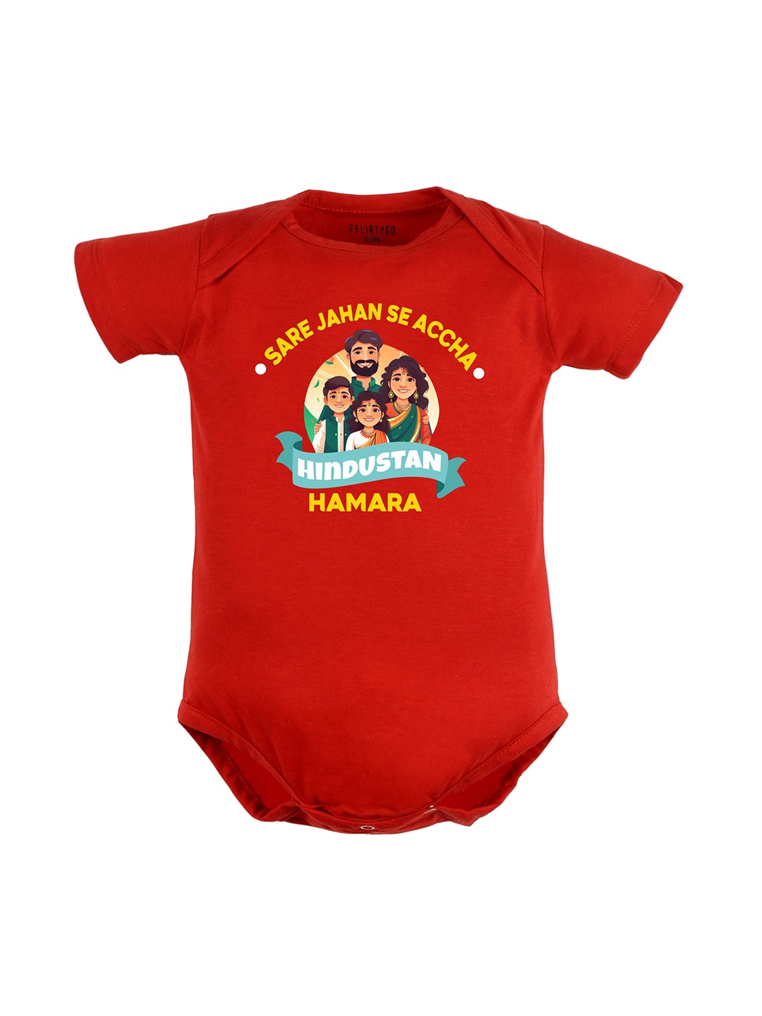 

FFLIRTYGO Infants Printed Pure Cotton Bodysuit, Red