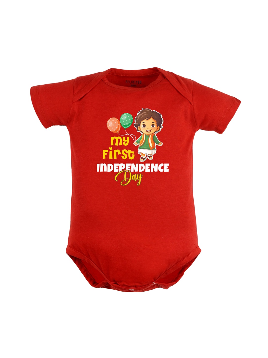 

FFLIRTYGO Infants Printed Pure Cotton Bodysuit, Red