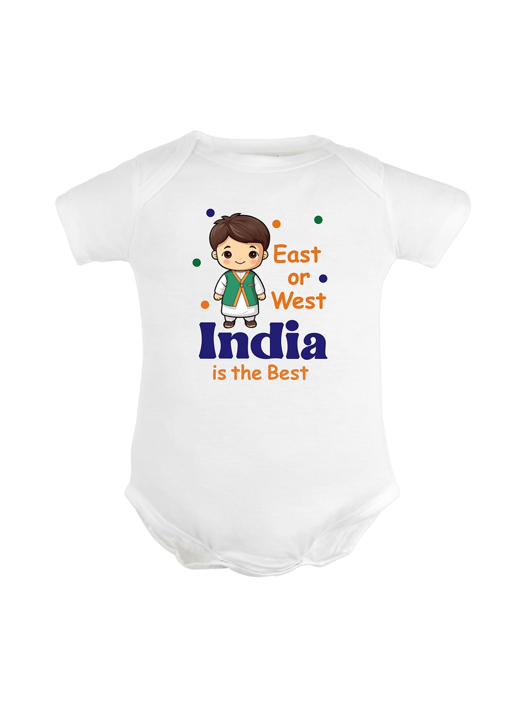 

FFLIRTYGO Infants Printed Pure Cotton Bodysuit, White