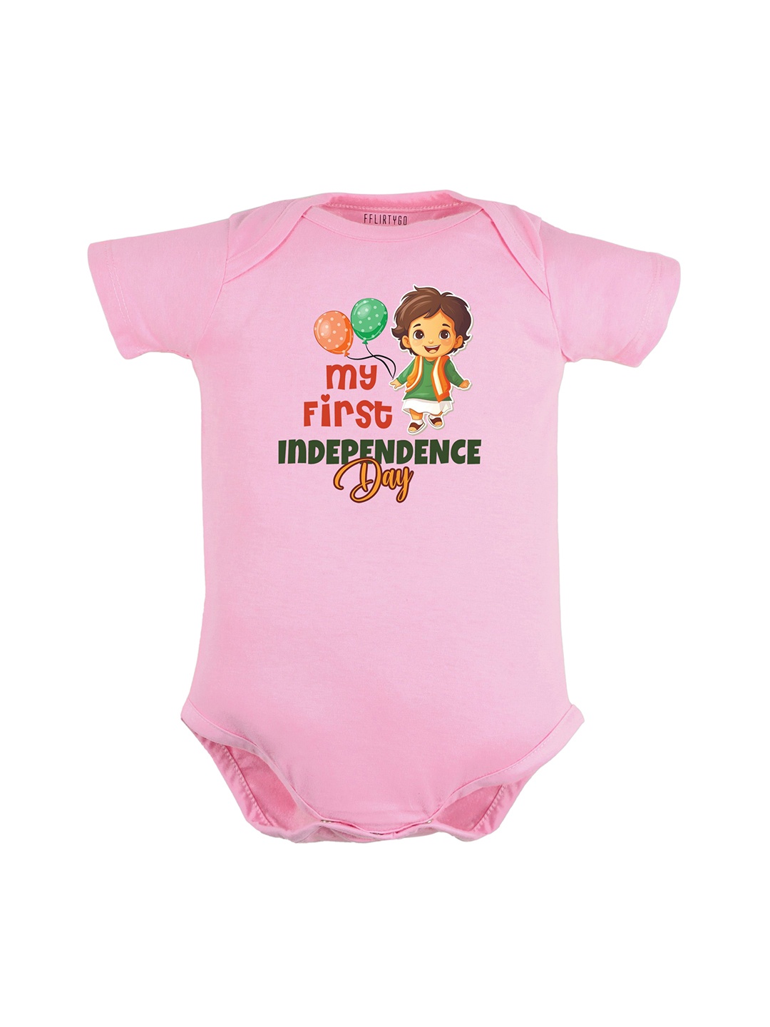

FFLIRTYGO Infants Printed Pure Cotton Bodysuit, Pink