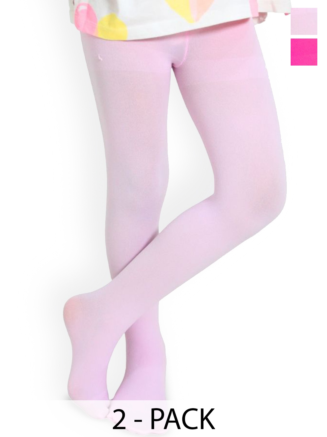 

BAESD Girls Pack Of 2 Opaque Stockings, Pink