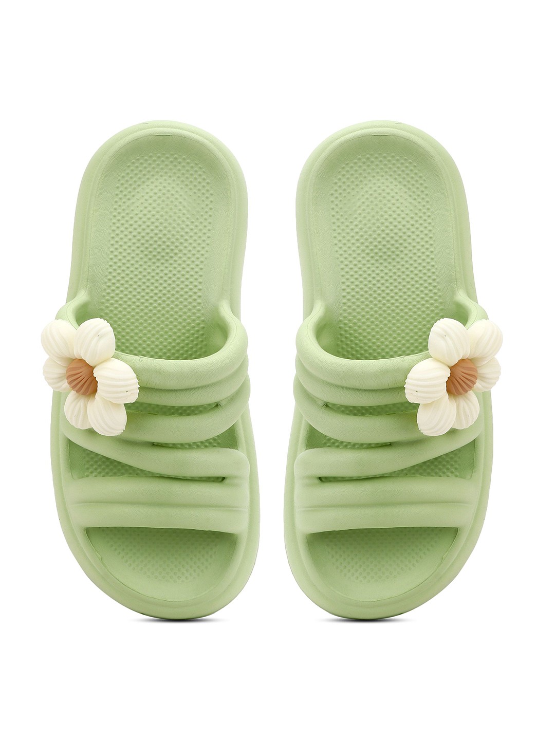 

CASSIEY Women Rubber Sliders, Green