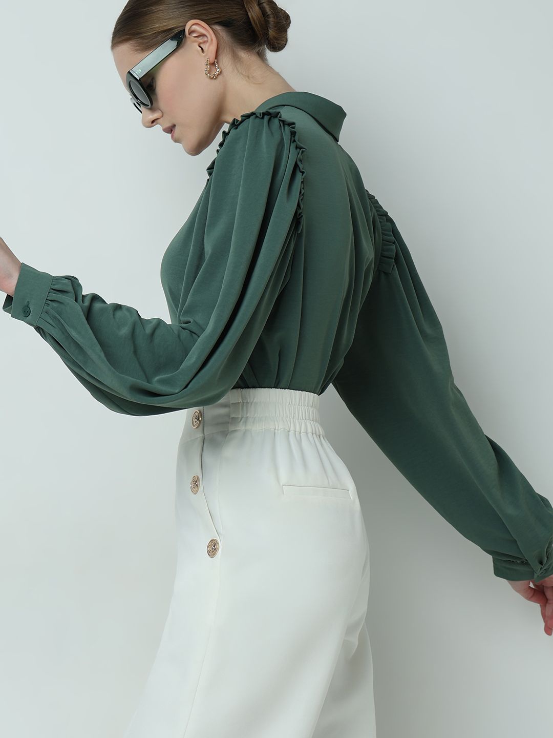 

Vero Moda Women Opaque Casual Shirt, Green