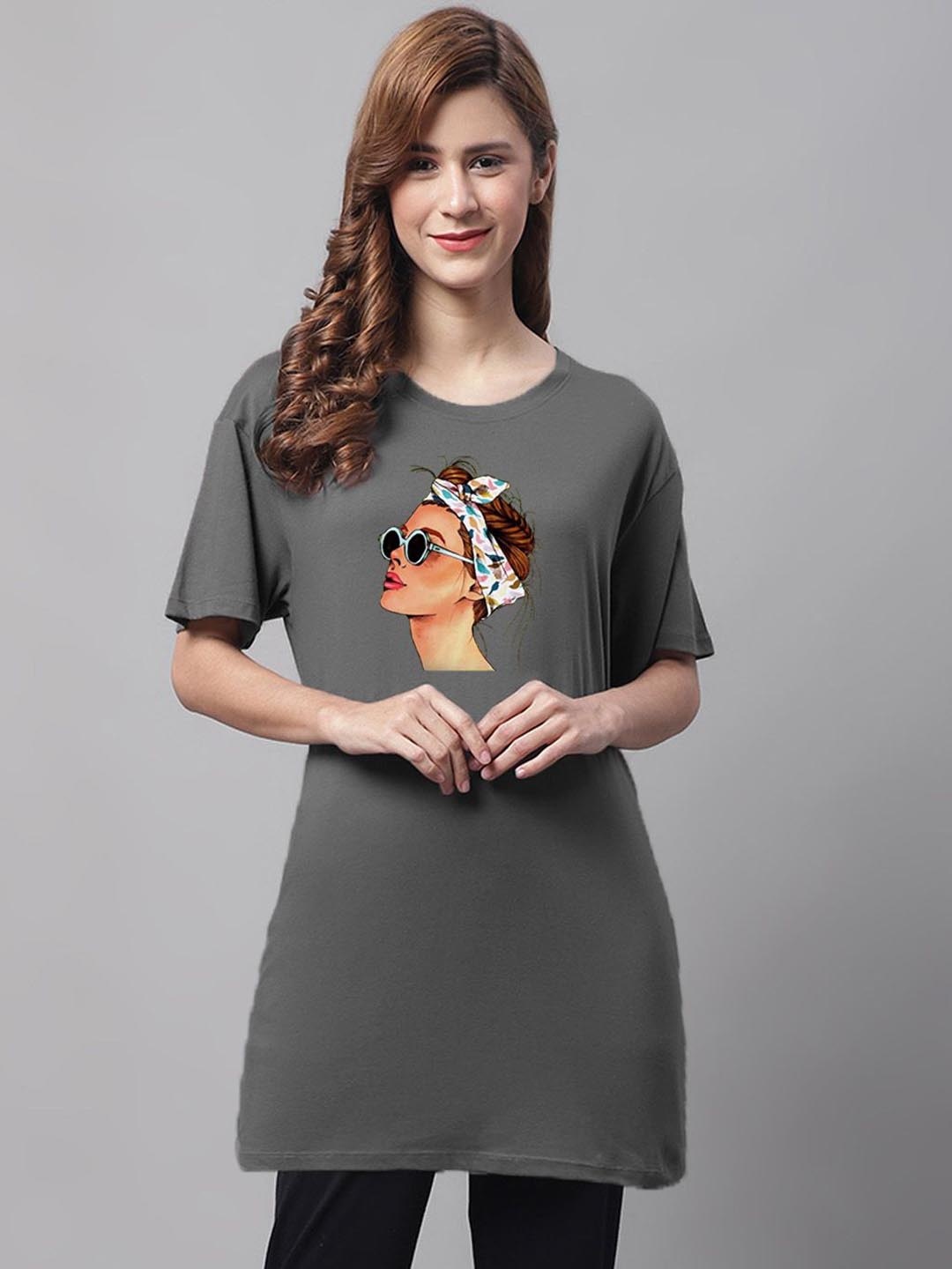 

Kanvin Printed Cotton Lounge T-shirt, Charcoal