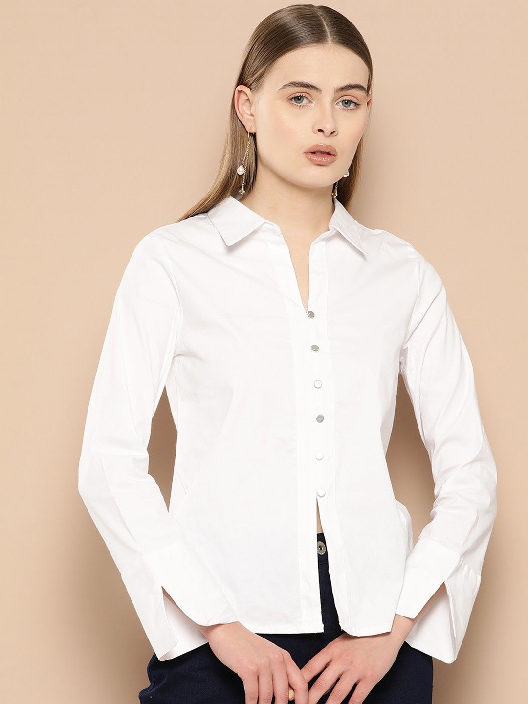 

Shaftesbury London Women Smart Slim Fit Semiformal Shirt, White