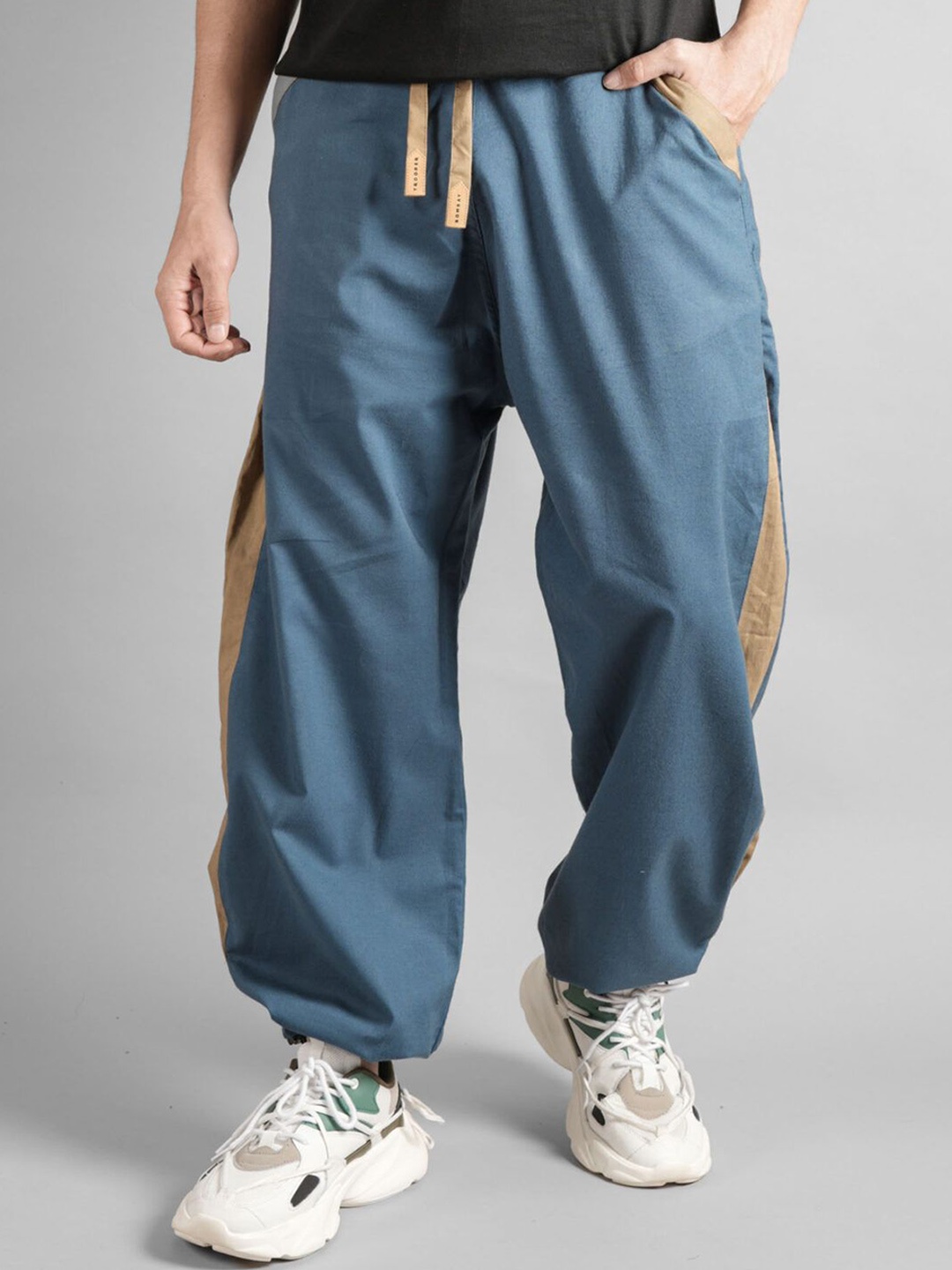 

BOMBAY TROOPER Unisex Pure Cotton Relaxed Fit Track Pants, Blue
