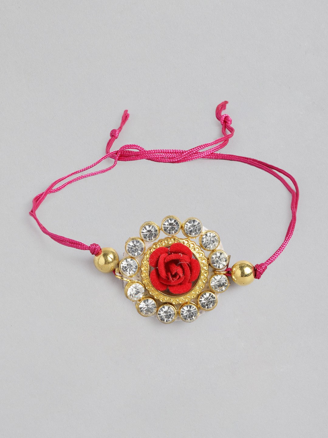 

Anouk Unisex Beaded & Stone Studded Multistrand Rakhi, Pink
