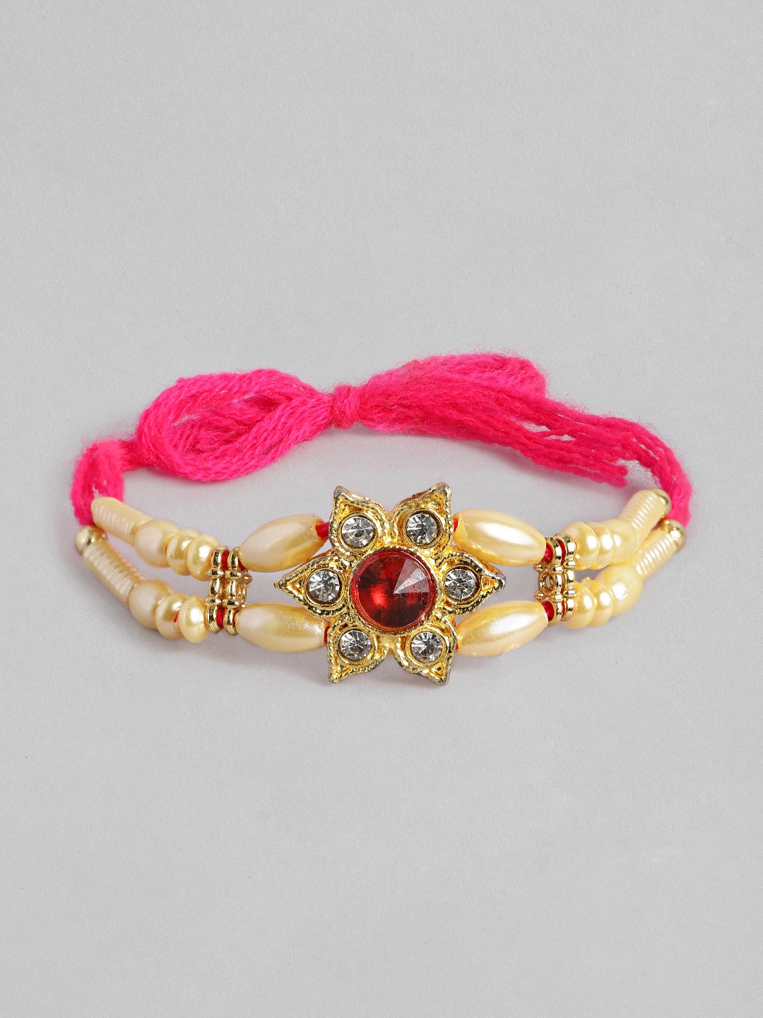 

Anouk Unisex Beaded & Stone Studded Multistrand Rakhi, Pink