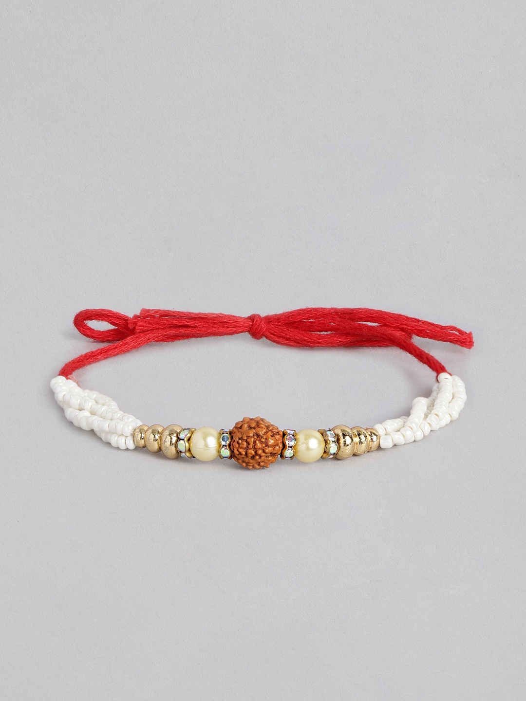 

Anouk Unisex Beaded & Stone Studded Multistrand Rakhi, Red