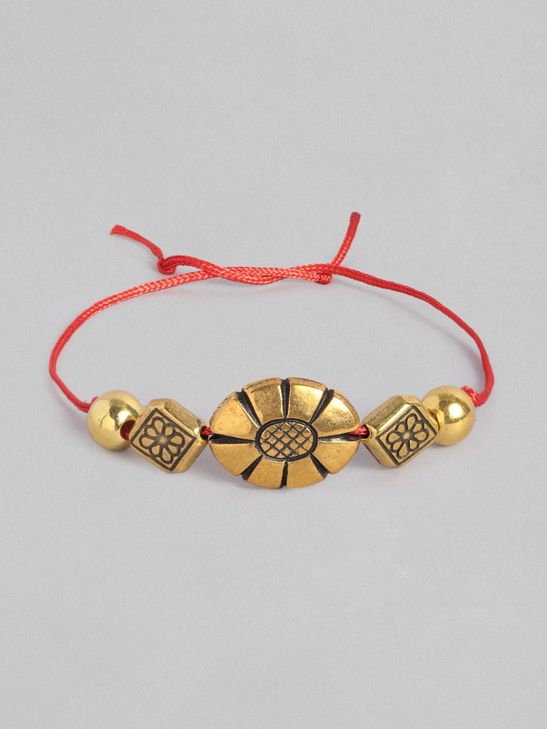 

Anouk Unisex Beaded & Stone Studded Thread Rakhi, Red