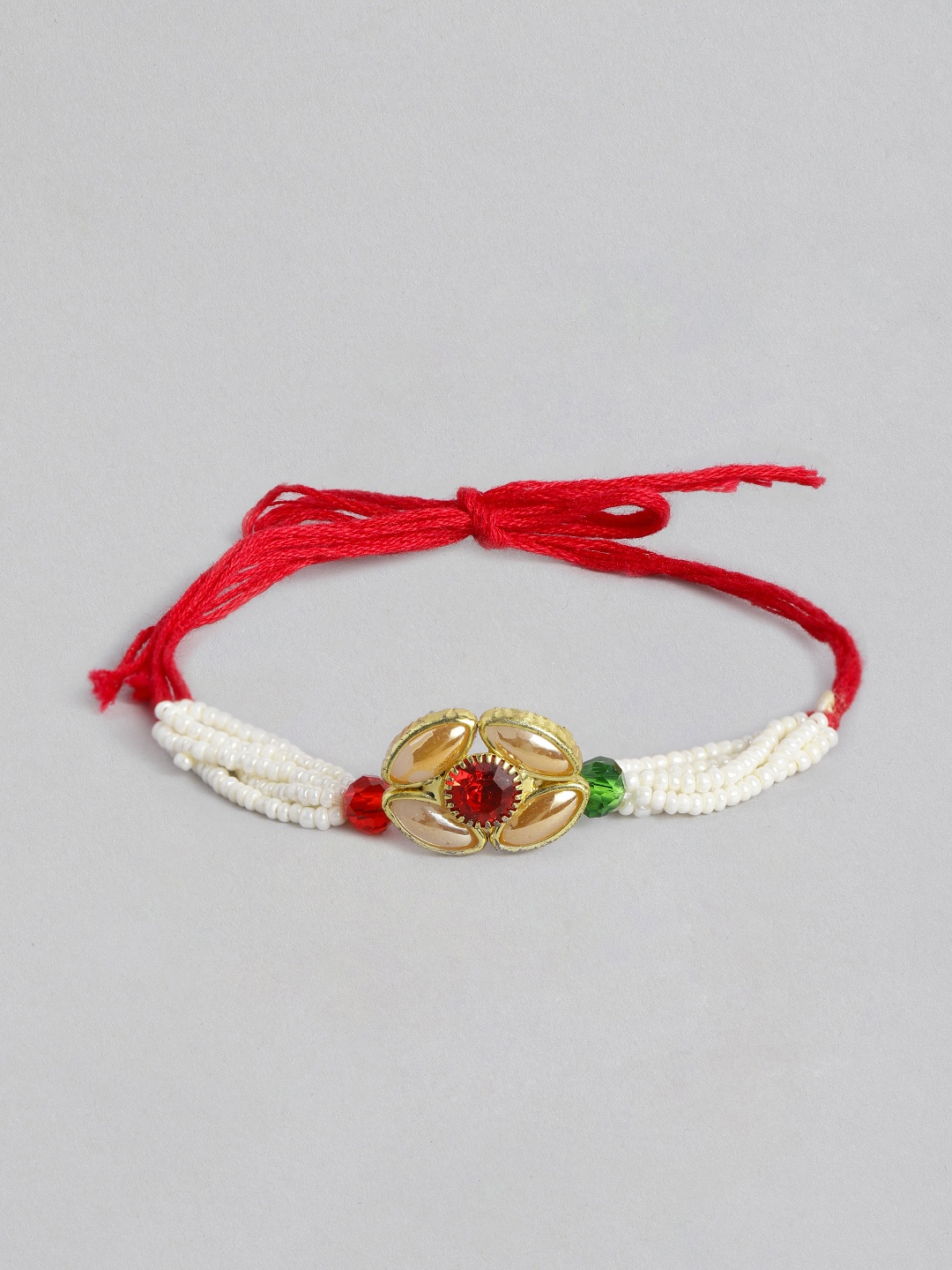 

Anouk Unisex Beaded & Stone Studded Multistrand Rakhi, Red