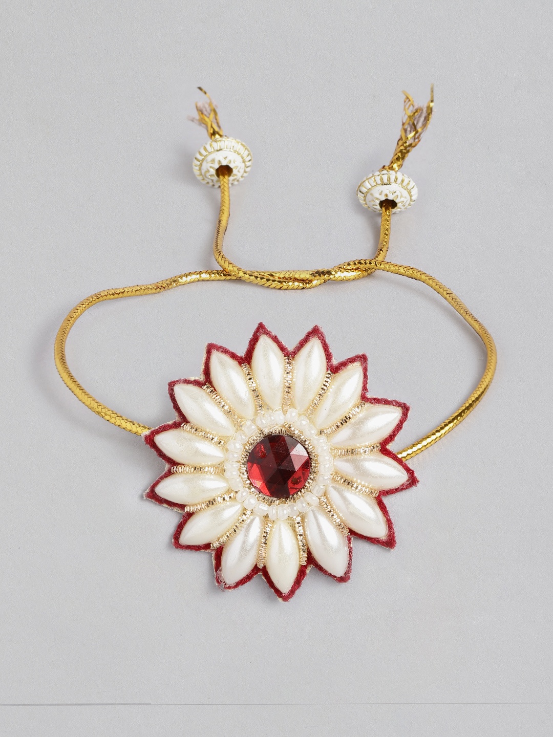 

Anouk Unisex Beaded & Stone Studded Thread Rakhi, Gold