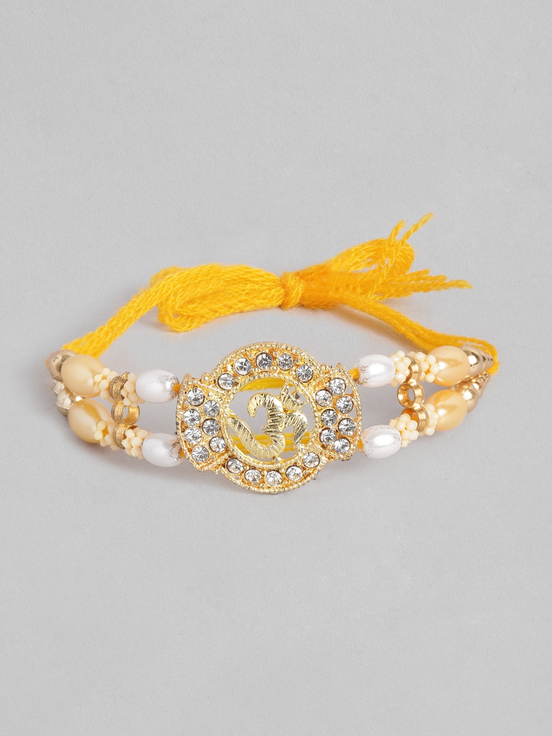 

Anouk Unisex Beaded & Stone Studded Multistrand Rakhi, Yellow