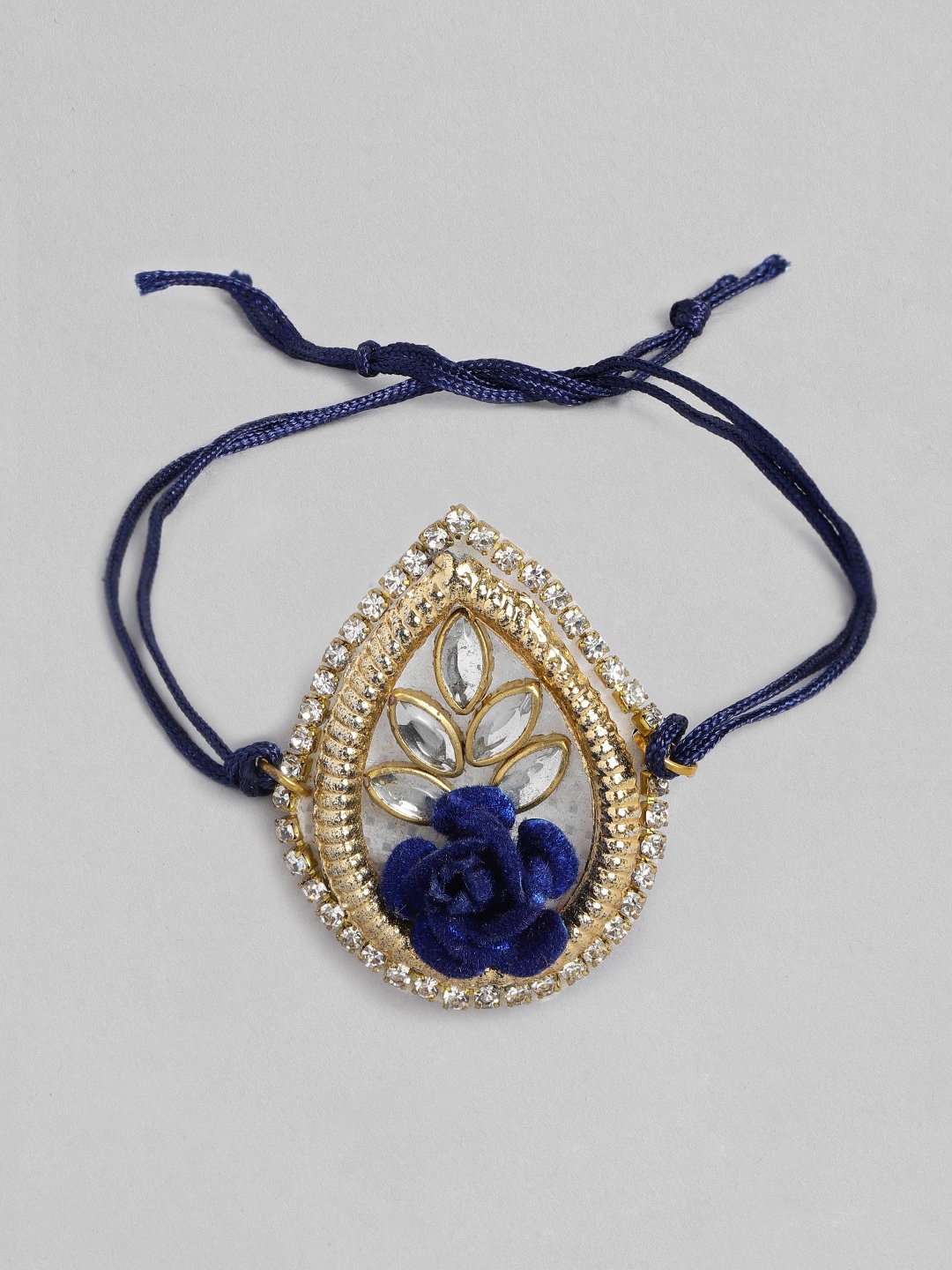 

Anouk Unisex Beaded & Stone Studded Multistrand Rakhi, Navy blue